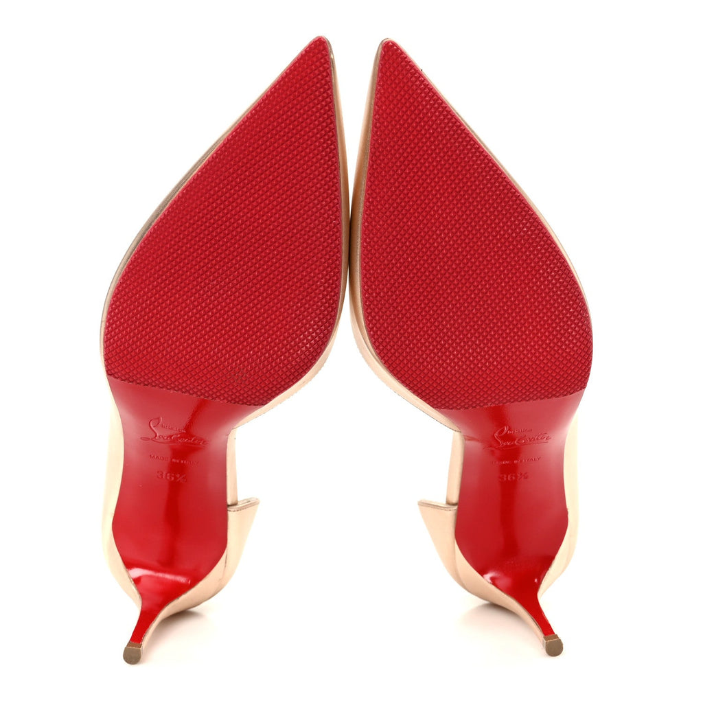 CHRISTIAN LOUBOUTIN CALFSKIN LAMINATO SATIN IRIZA D'ORSAY PUMP PINK