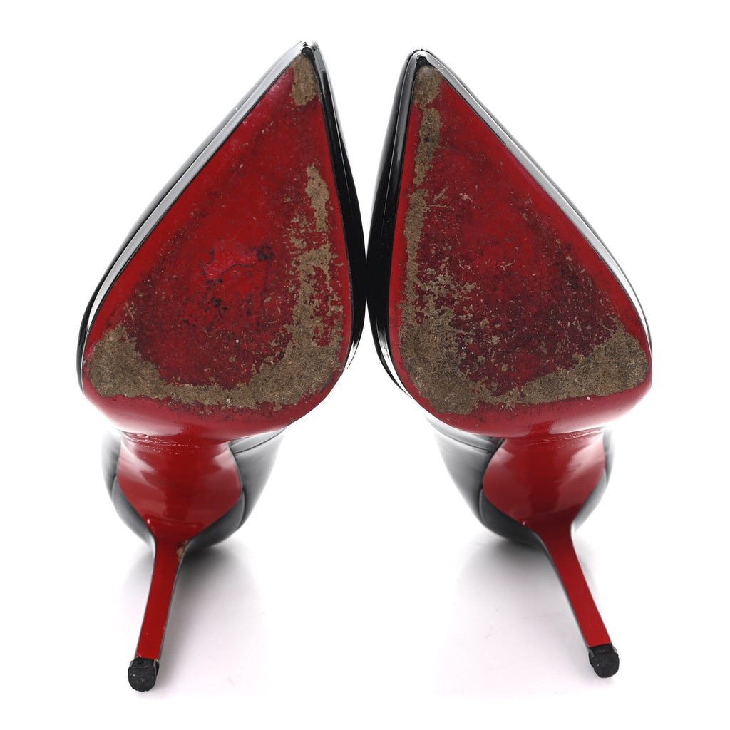 CHRISTIAN LOUBOUTIN PATENT PIGALLE PLATO PLATFORM PUMP BLACK