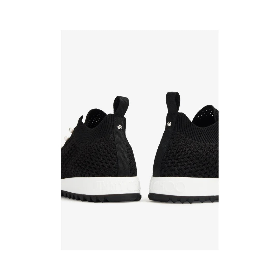 Jimmy Choo Veles Cashmere Knit Sneakers - Black