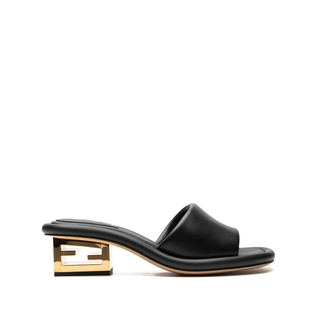 Fendi Mink FF Baguette Slide Sandal Kissed - Black