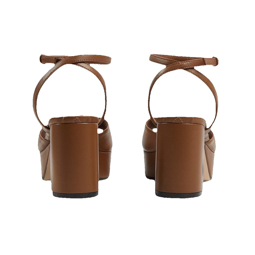 Gucci Double G Platform Clog - Brown