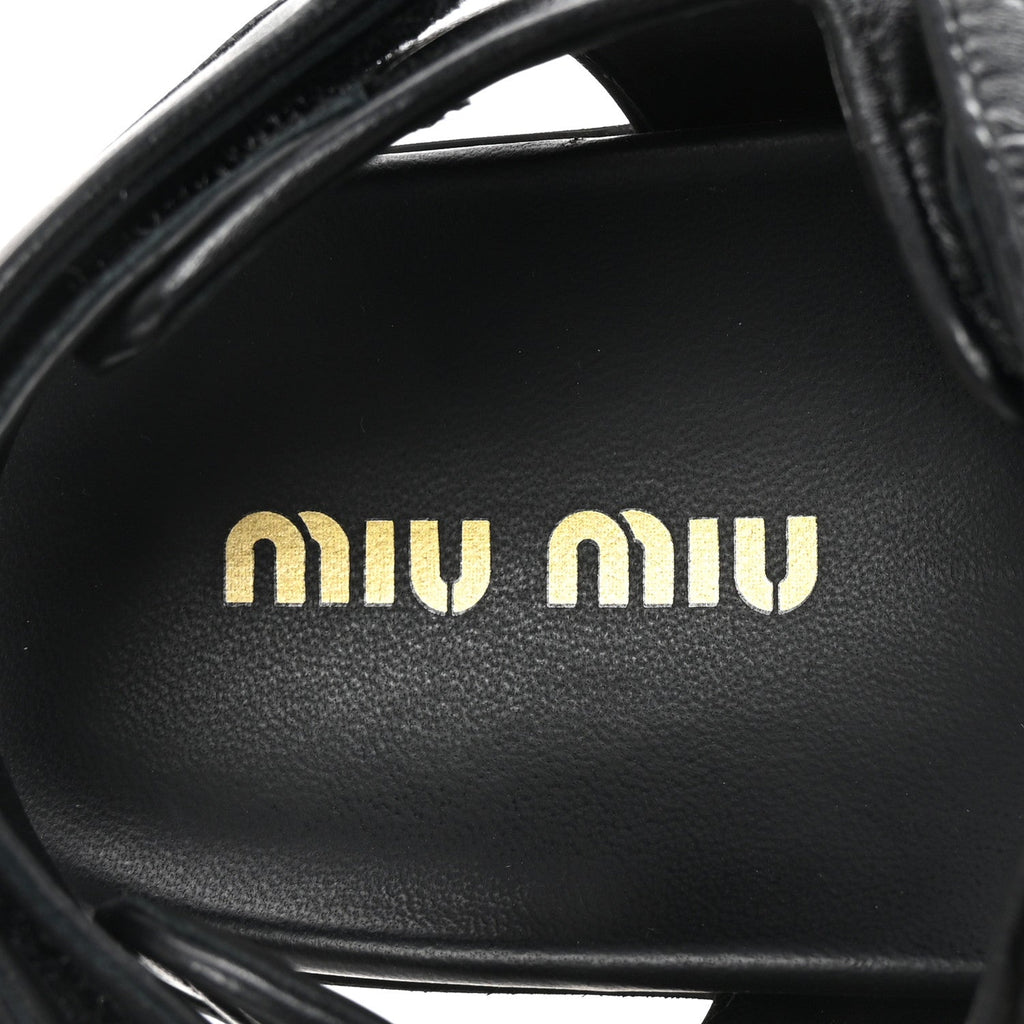 MIU MIU NAPPA MATELASSE SPORTY SANDAL BLACK