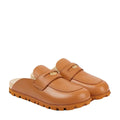 Miu Miu Bos Taurus Calf Leather Mules - Brown/Tan