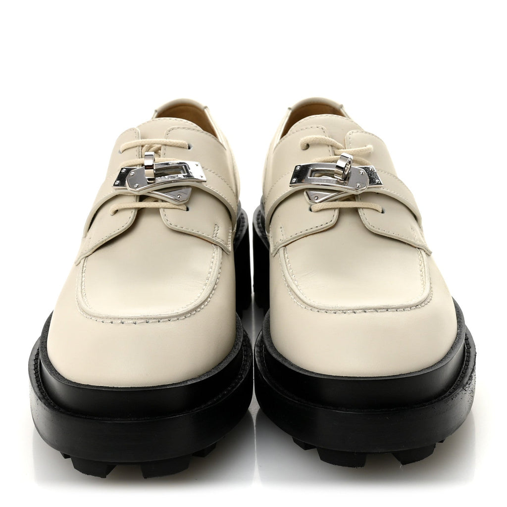 HERMES FIRST DERBY OXFORD LOAFER CALFSKIN BEIGE GLAISE SHW