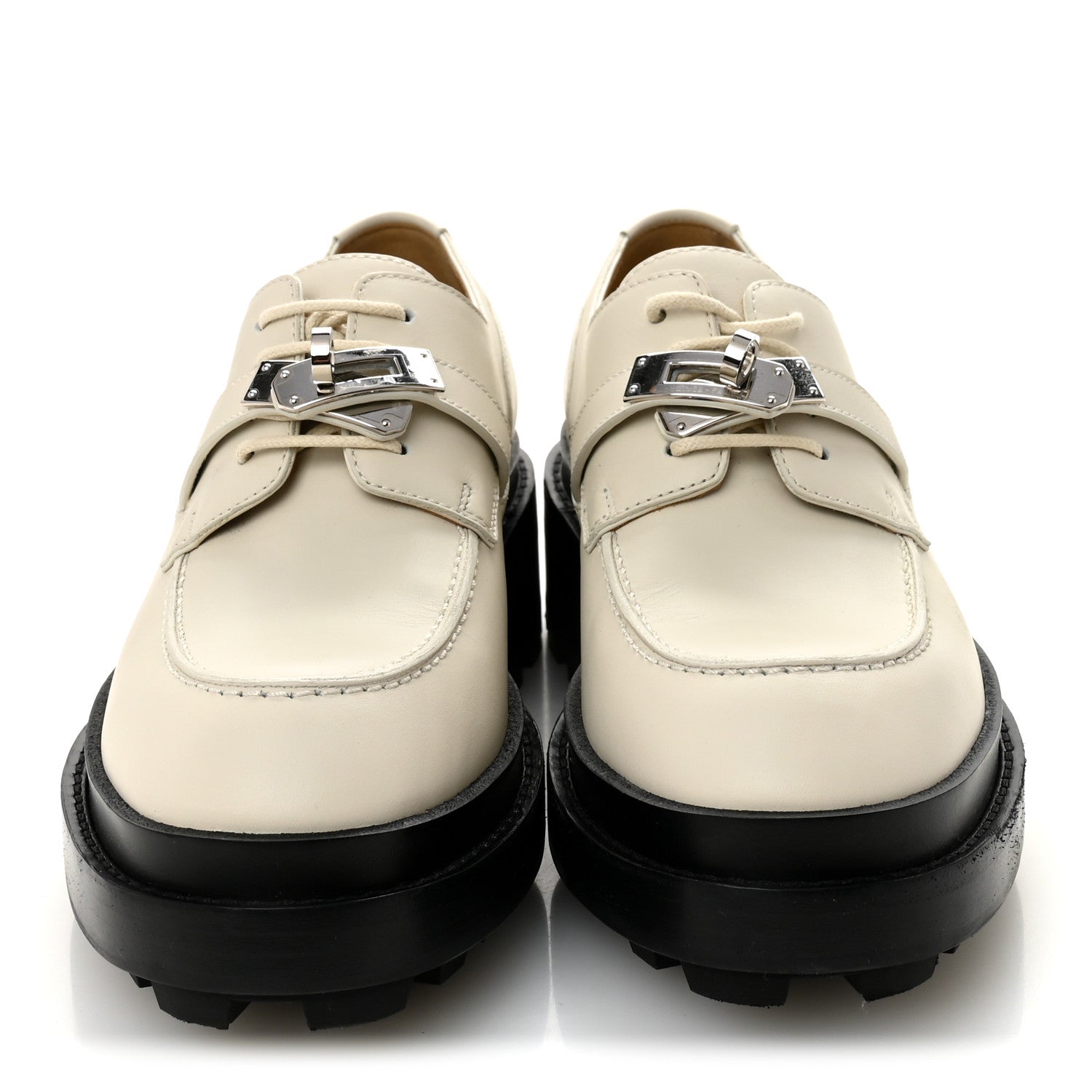 HERMES FIRST DERBY OXFORD LOAFER CALFSKIN BEIGE GLAISE SHW