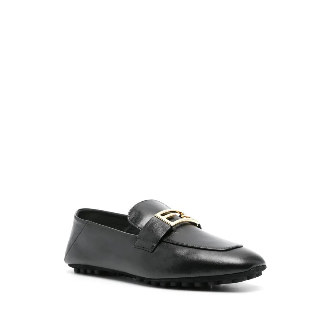 Fendi Baguette Nappa Leather Loafers - Black