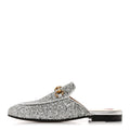 GUCCI GLITTER PRINCETOWN SLIPPERS SILVER