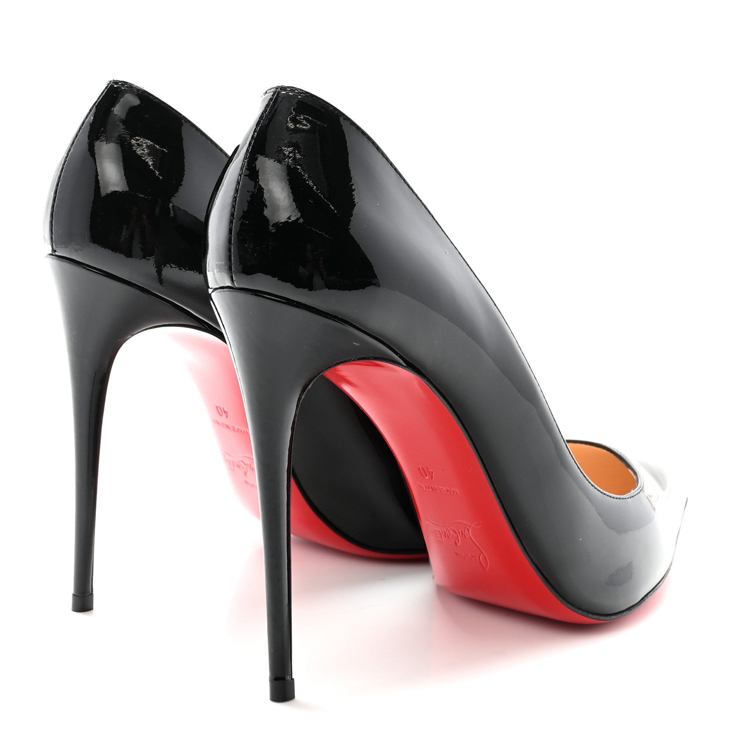 CHRISTIAN LOUBOUTIN PATENT PIGALLE FOLLIES PUMP BLACK