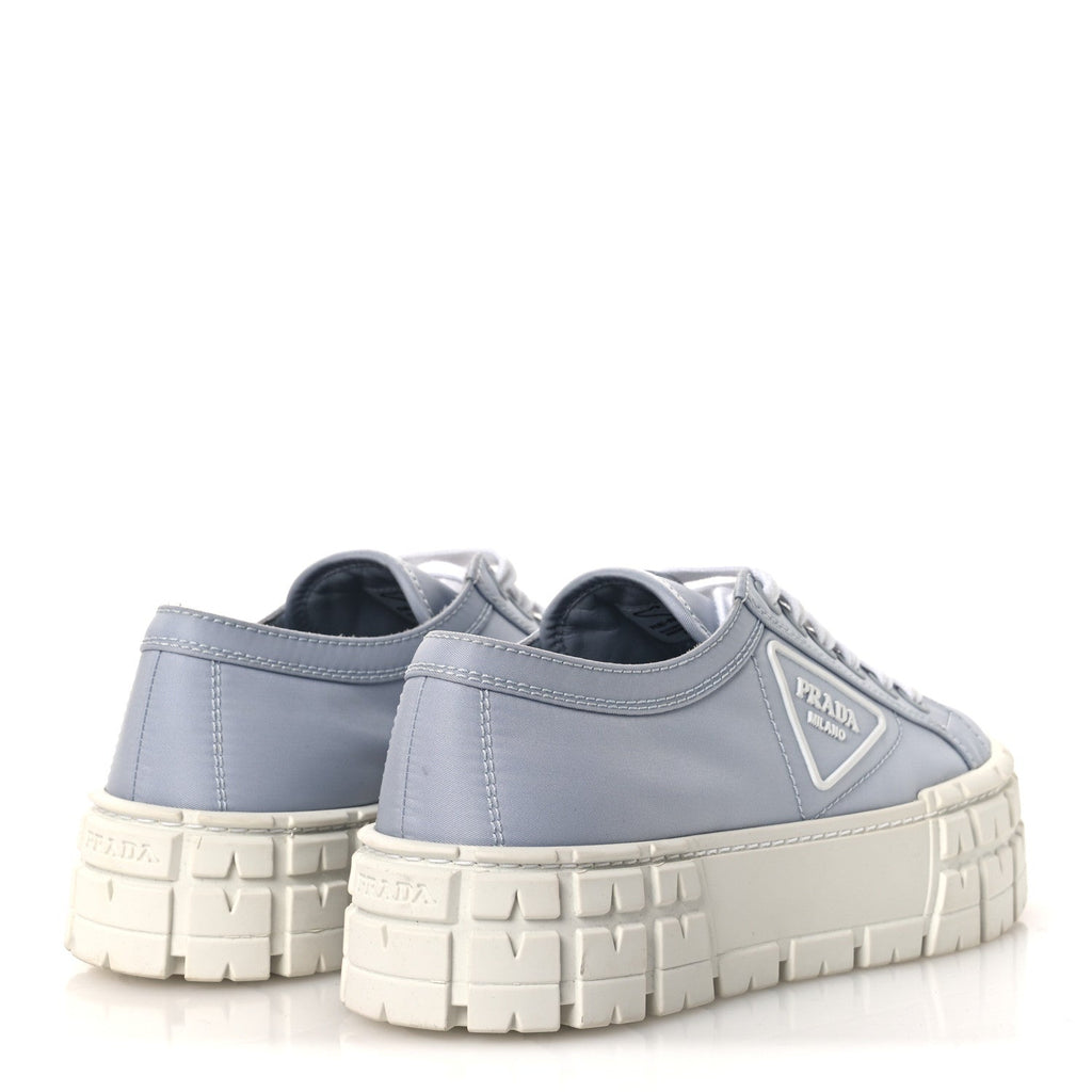 PRADA RE-NYLON GABARDINE TRIANGLE LOGO DOUBLE WHEEL SNEAKERS GREEN