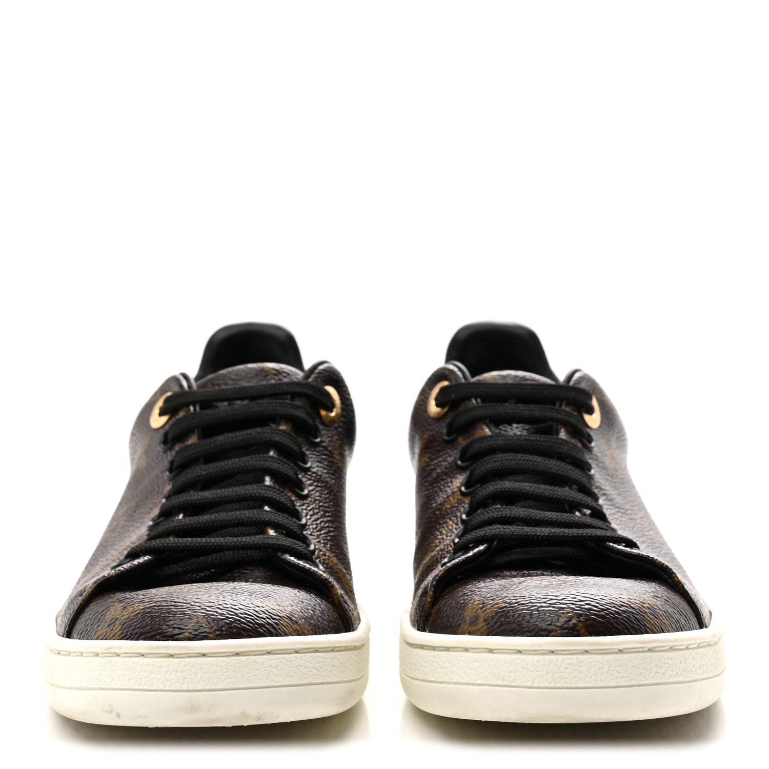 LOUIS VUITTON PATENT MONOGRAM FRONTROW SNEAKER BROWN