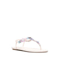 René Caovilla Jolene Embellished-Flowers Heeled Sandal - Pink/Cream (flowers)