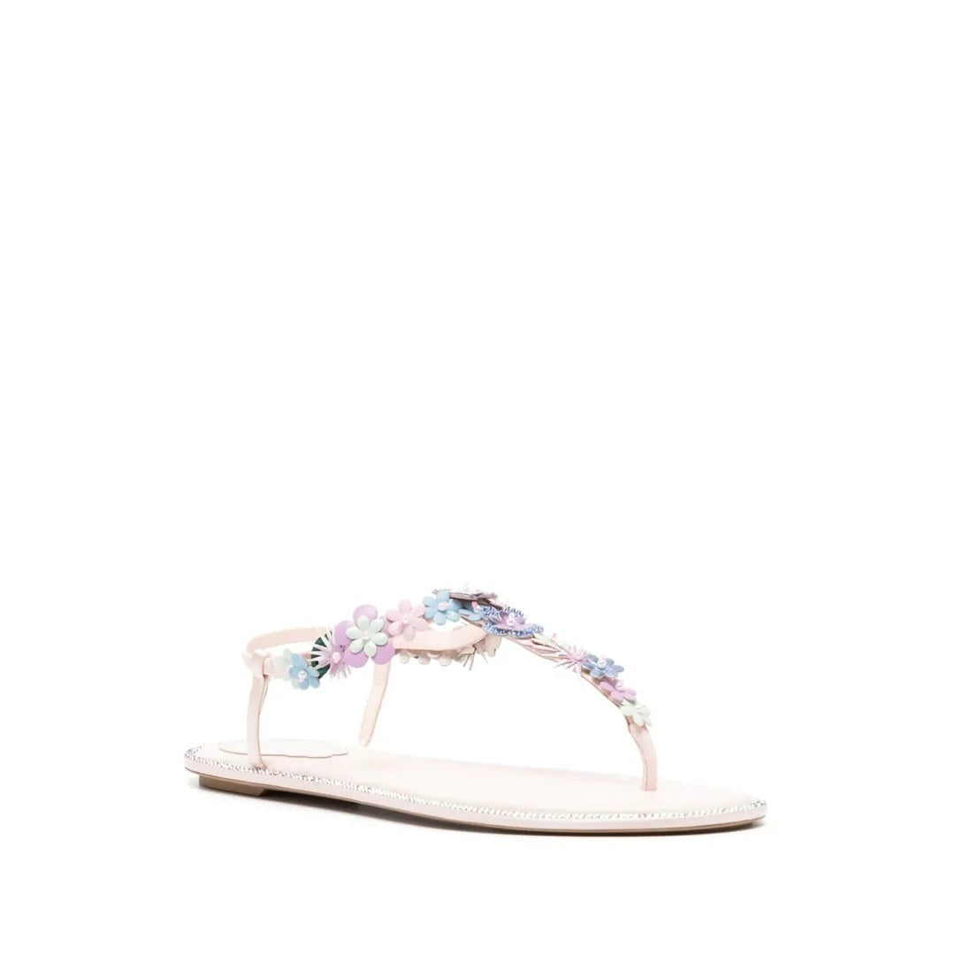 René Caovilla Sandals Satin - Pastel Floral