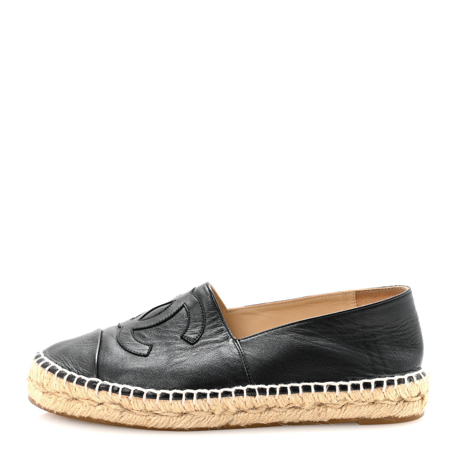 CHANEL ESPADRILLES LAMBSKIN BLACK