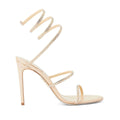 René Caovilla Cleo Leather Heeled Sandal - Nude/Beige