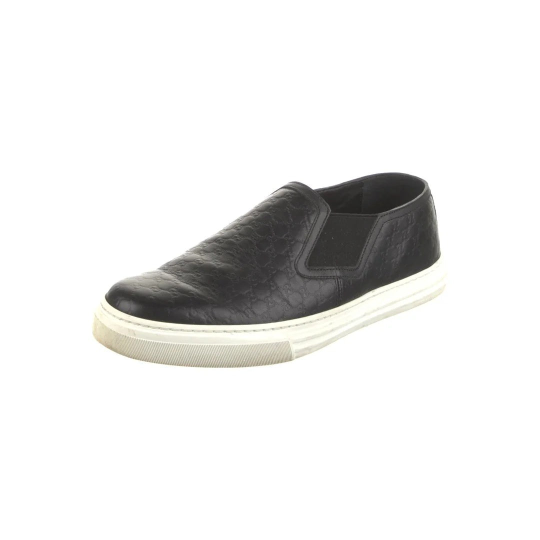 Gucci Rochelle Leather Sneakers - Black (slip-on)