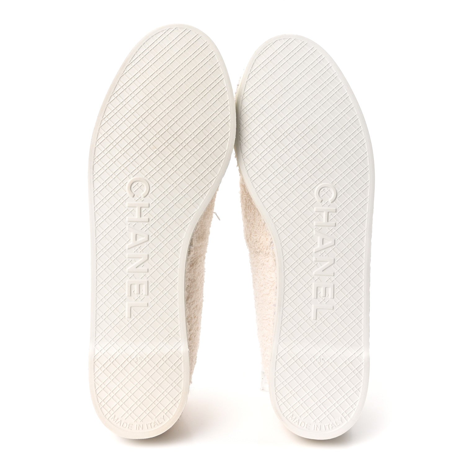 CHANEL TWEED ESPADRILLES WHITE