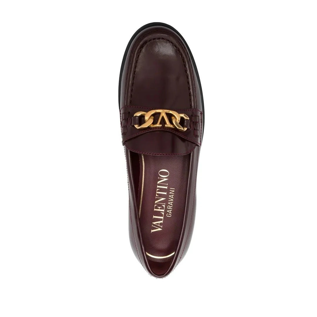 Valentino Garavani Vlogo Signature Buffalo Loafer - Burgundy