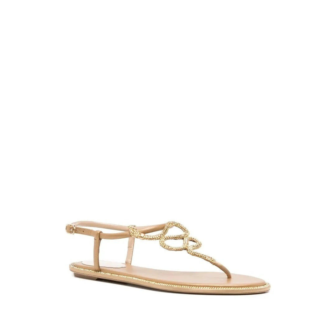 René Caovilla Snake Pump Sandal - Gold/Nude (different model)