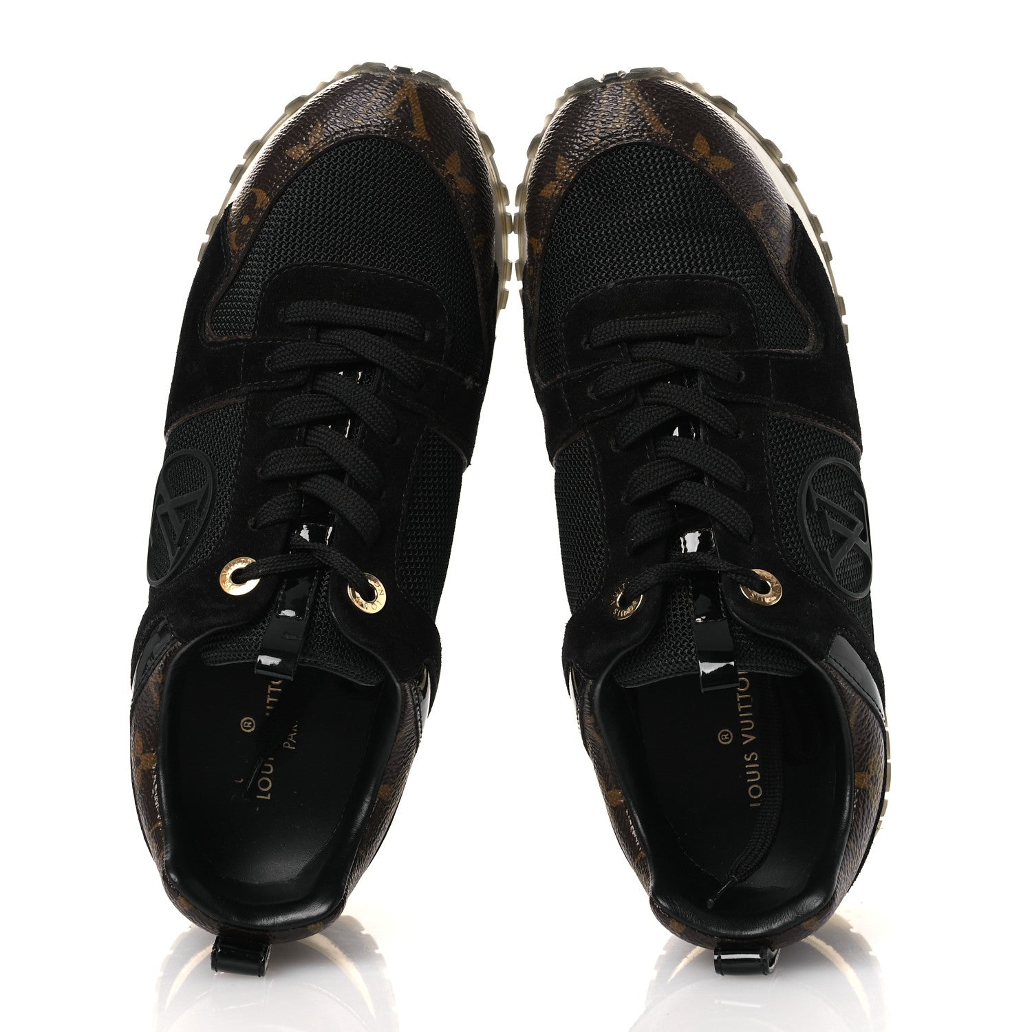 LOUIS VUITTON SUEDE MONOGRAM RUN AWAY SNEAKER BLACK