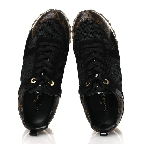 LOUIS VUITTON SUEDE MONOGRAM RUN AWAY SNEAKER BLACK
