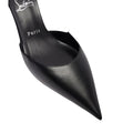 Christian Louboutin Miss Z Sling Patent Leather Slingback Pumps 100 - Black Matte Leather