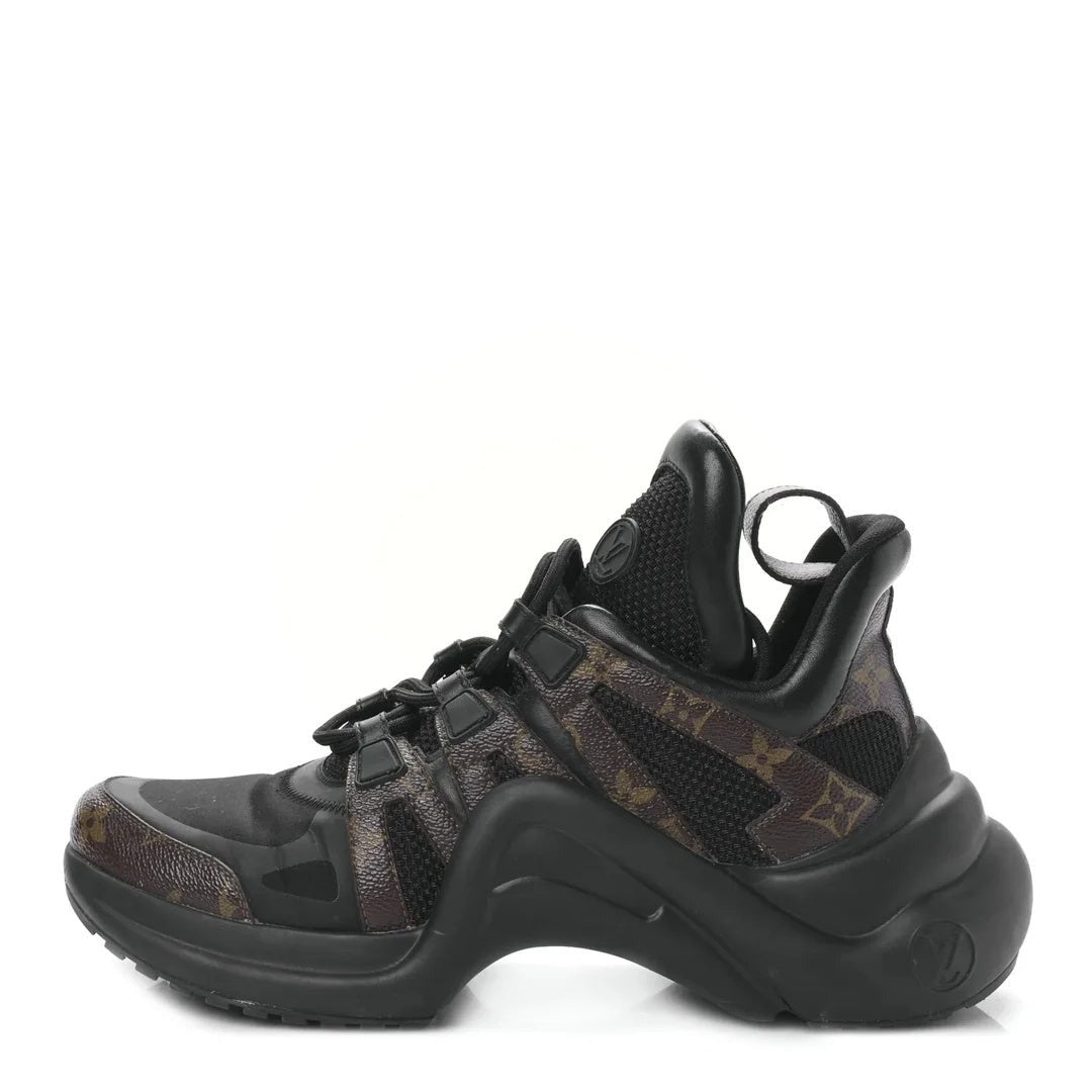 Louis Vuitton Calfskin Monogram LV Archlight Slingback Pump Black - Black/Brown Monogram