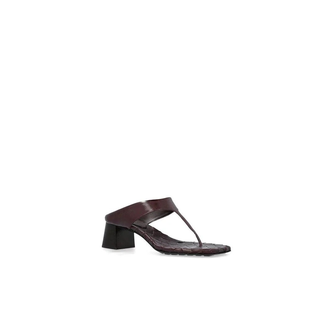 Bottega Veneta Sampieri Thong Sandals - Burgundy
