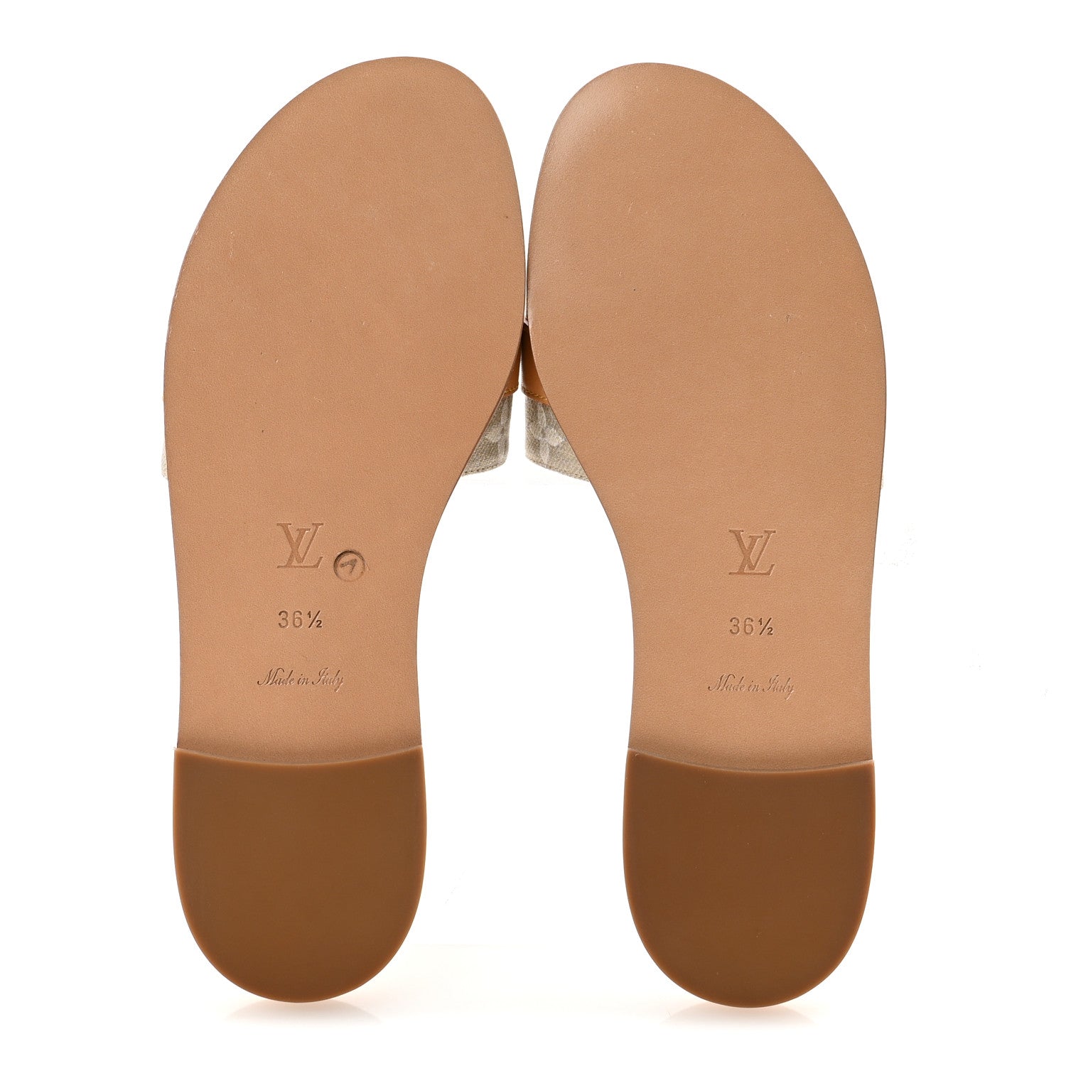 LOUIS VUITTON MONOGLAM LOCK IT FLAT MULE GOLD