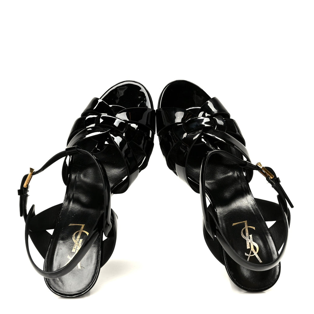 SAINT LAURENT TRIBUTE PLATFORM SANDALS BLACK
