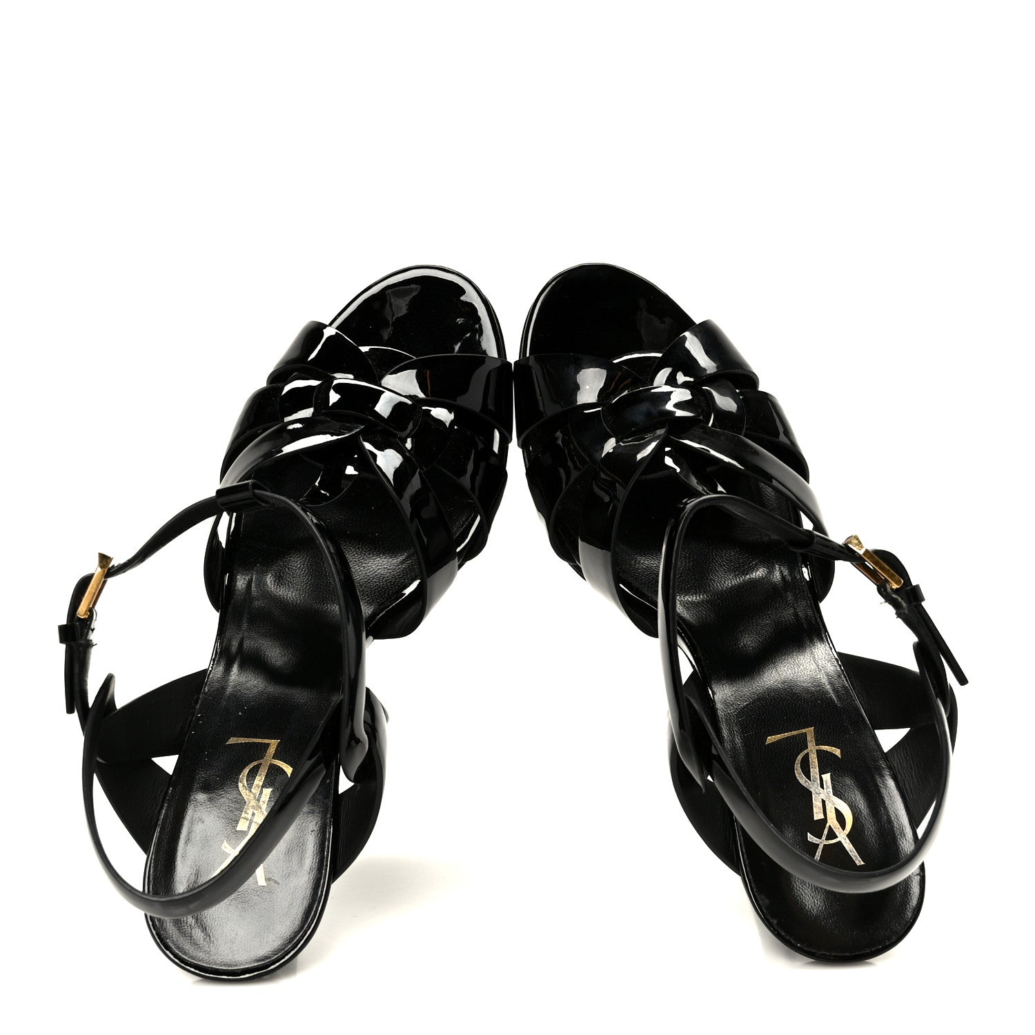 SAINT LAURENT TRIBUTE PLATFORM SANDALS BLACK