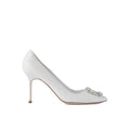 Manolo Blahnik Camparisli 90 Nappa Leather Slingback Pumps - White