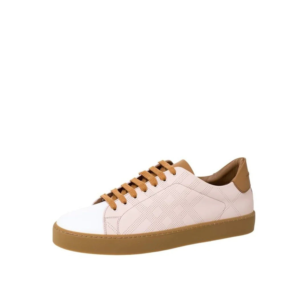 Burberry Leather Knight Runner Sneakers - Pink/White/Tan