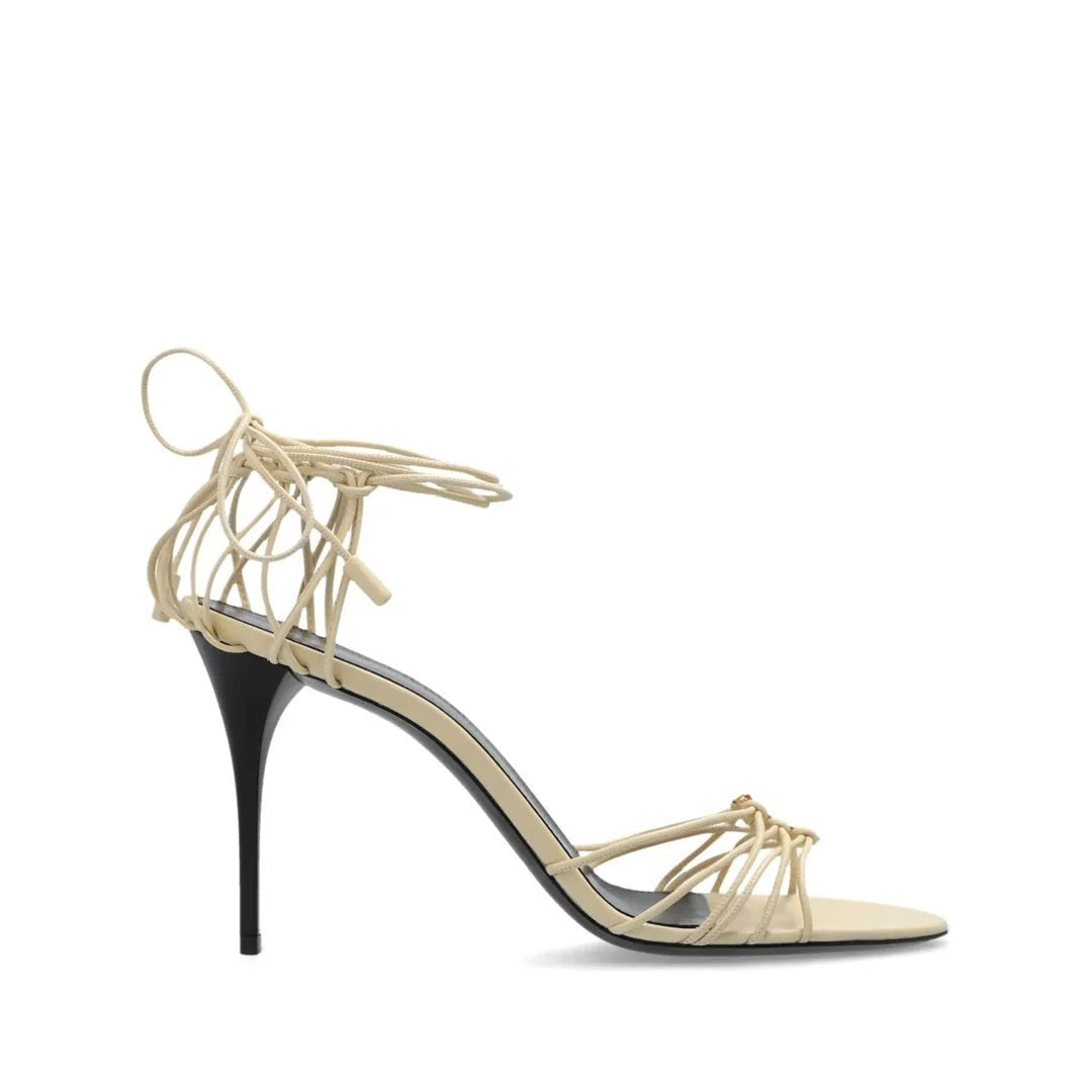 Saint Laurent Babylone Flat Sandals - Cream/Beige