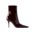 Saint Laurent 90mm Ashley Pointed-Toe Ankle Boots - Burgundy