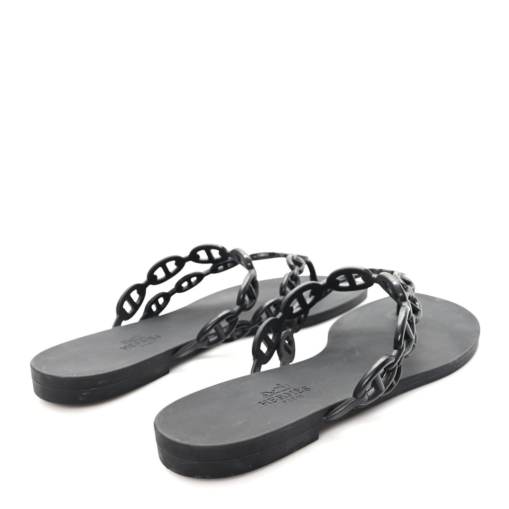 HERMES ISLAND SANDALS BLACK