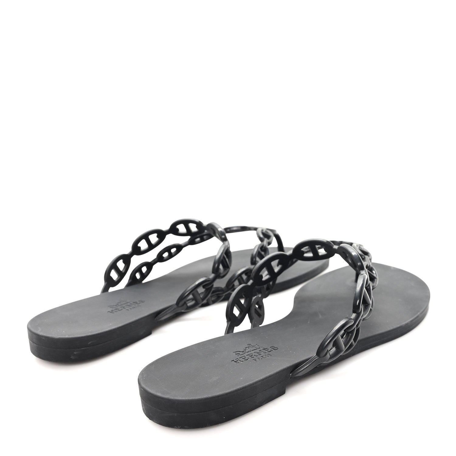HERMES ISLAND SANDALS BLACK