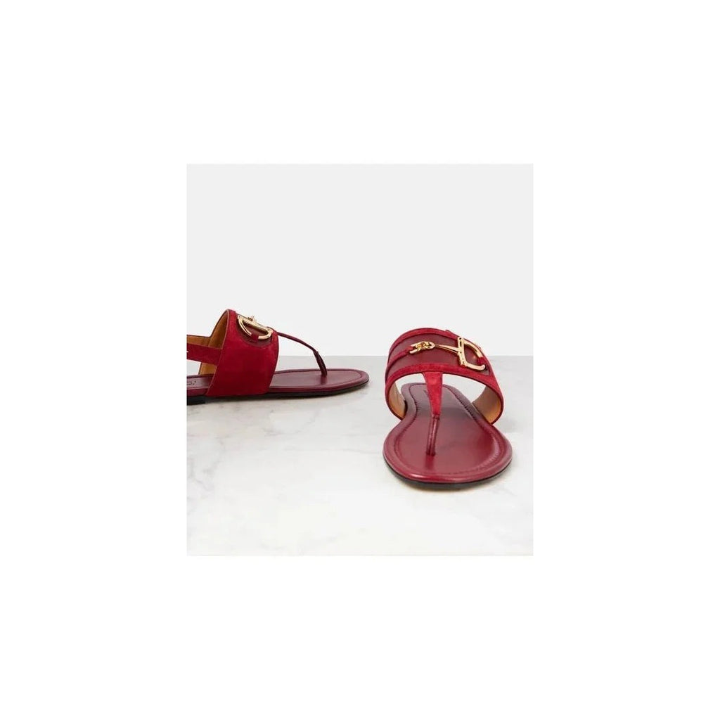 Gucci Rubber Horsebit Thong Sandals Vintage - Red