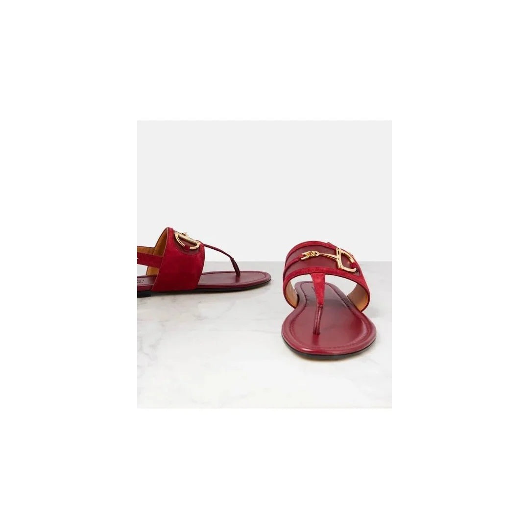 Gucci Rubber Horsebit Thong Sandals Vintage - Red