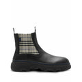 Burberry Stride Eden Chelsea Boots - Black with check panel