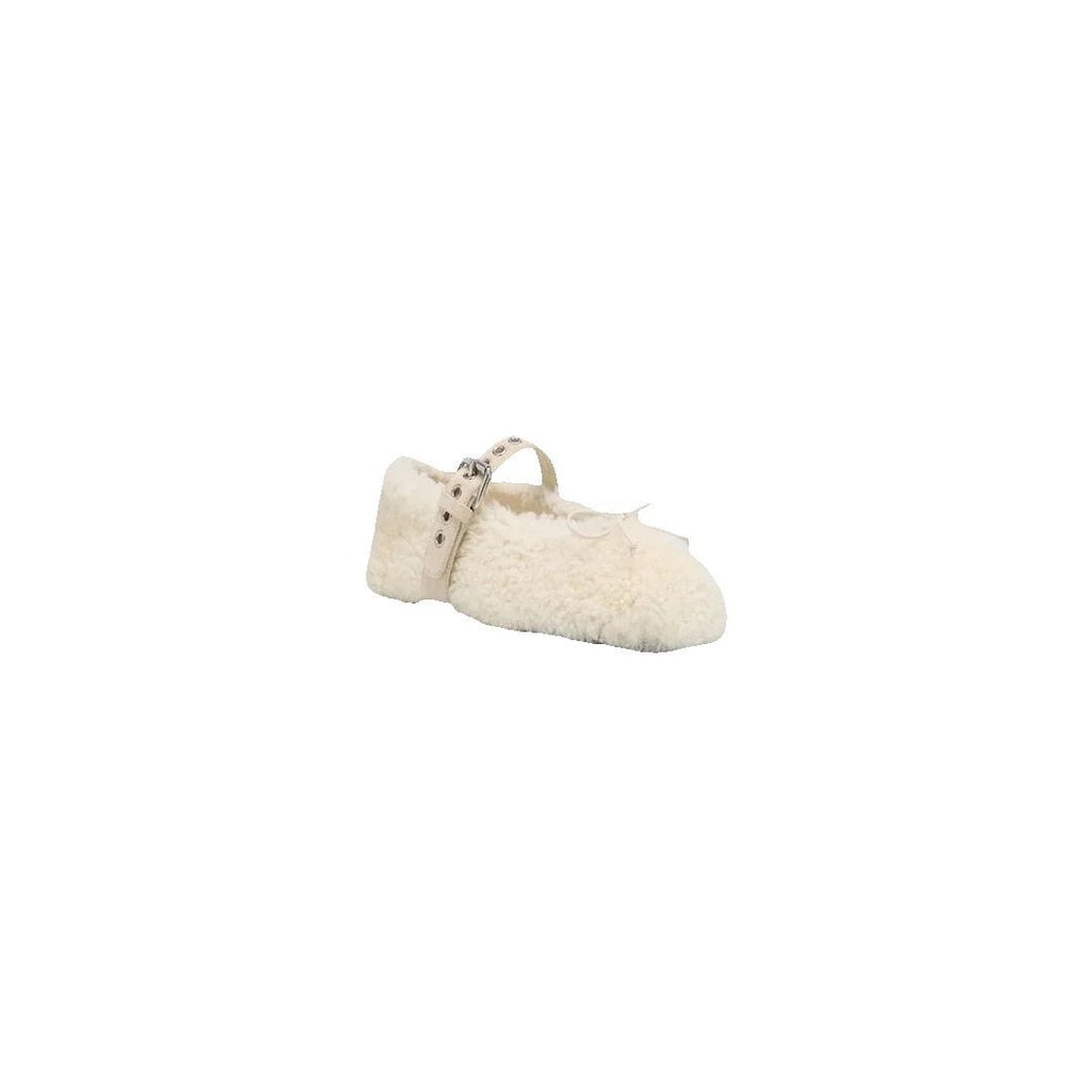 Miu Miu Calfskin Mary Jane Ballerina Flat - White