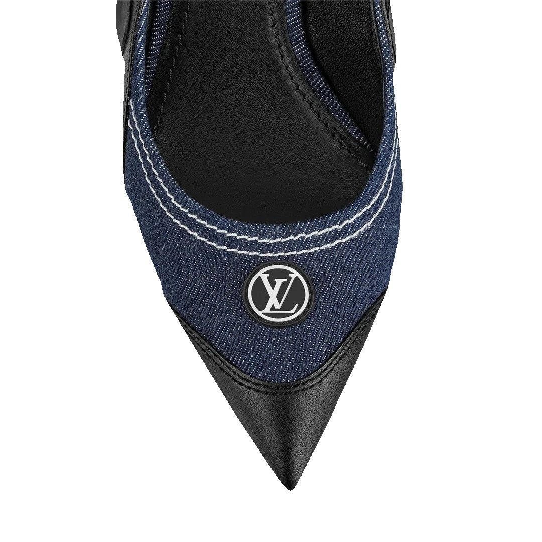 Louis Vuitton Metallic Lambskin Archlight Slingback Pump Argent - Blue Denim