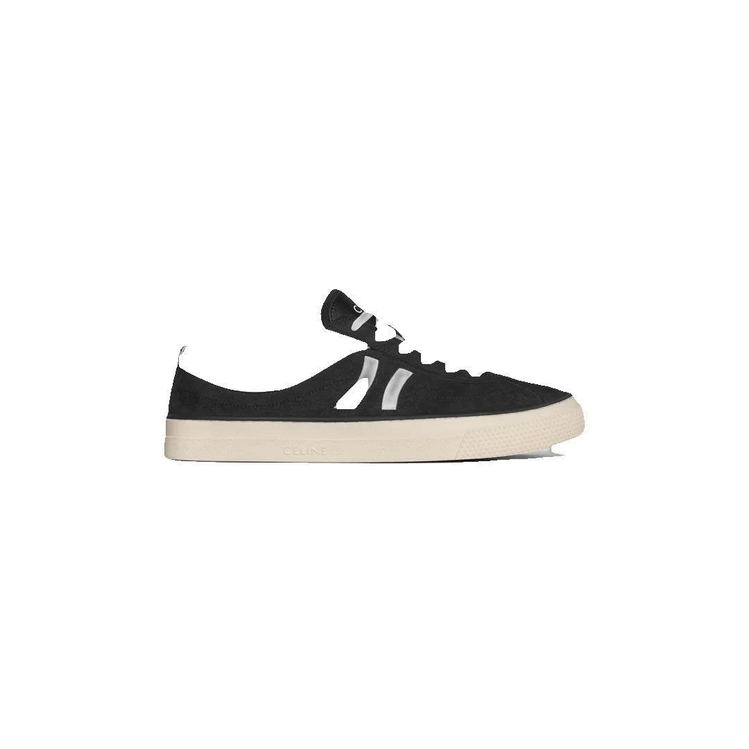 Celine Logo Velvet Suede Sneaker - Black