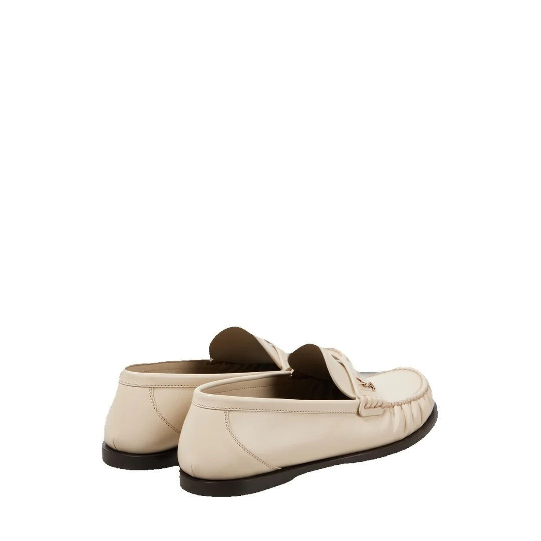 Saint Laurent Penny-Strap Loafers - Cream/Ivory
