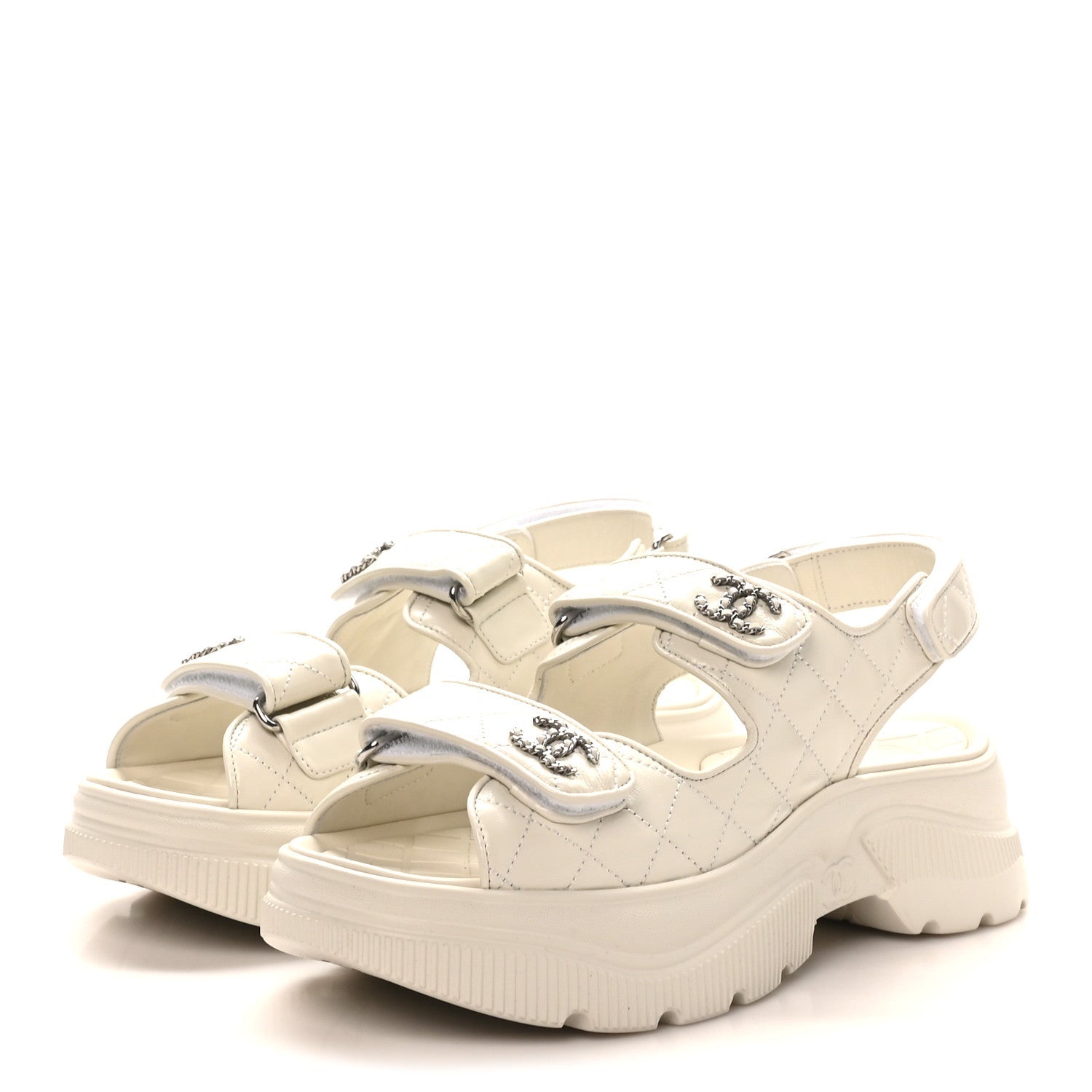 VERSACE PLATFORM SANDALS WHITE