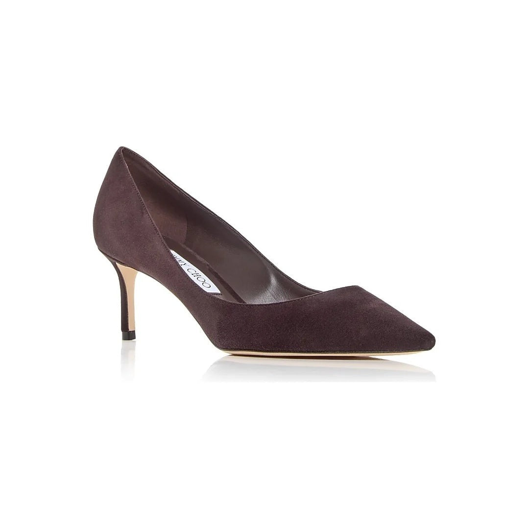 Jimmy Choo Romy 60 Pointed Toe Leather Pumps - Dark Brown