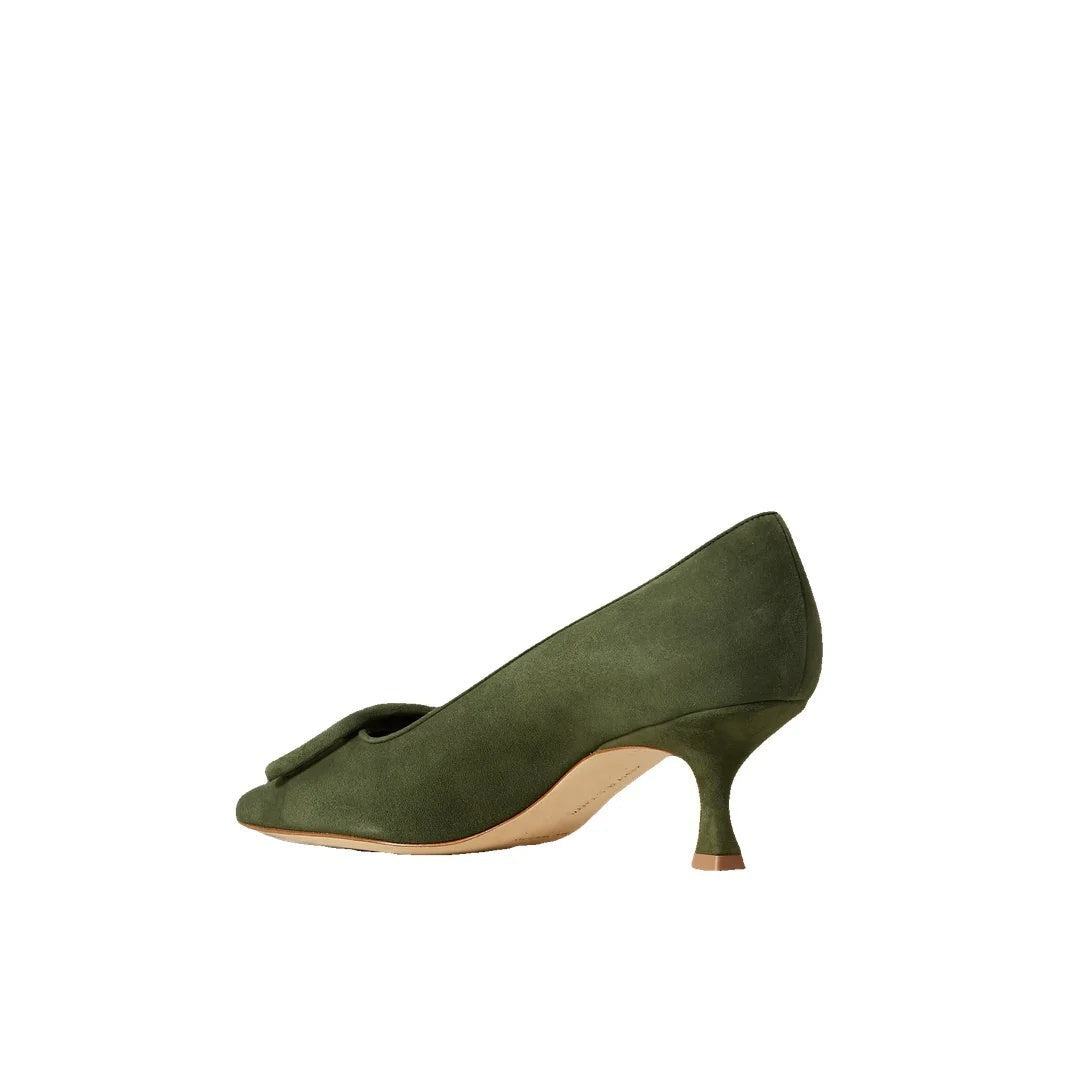 Manolo Blahnik Maysale 50 Bi-Color Pumps - Green