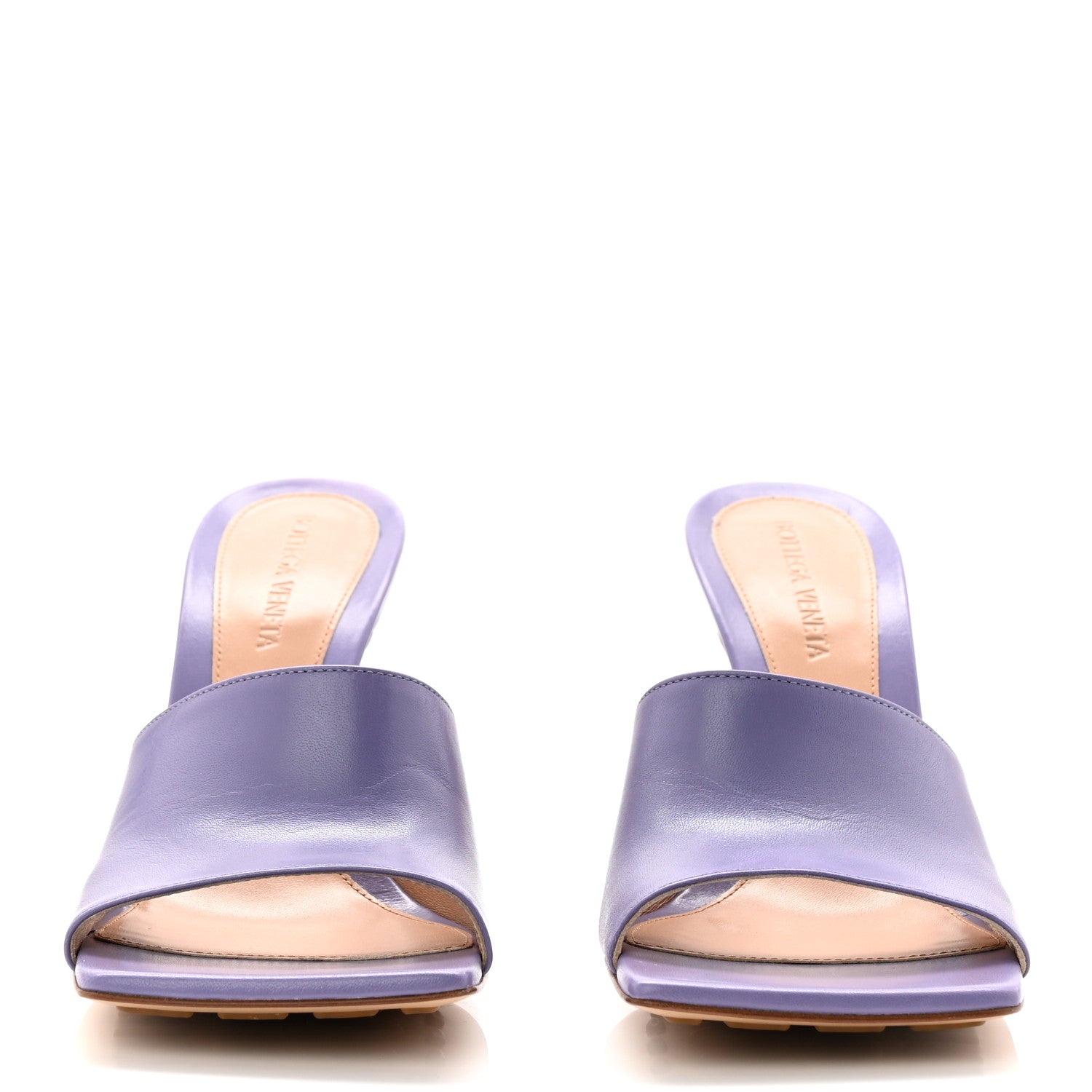 BOTTEGA VENETA LAMBSKIN STRETCH MULE SANDALS PINK