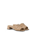 Prada Triangle-Logo Mules - beige