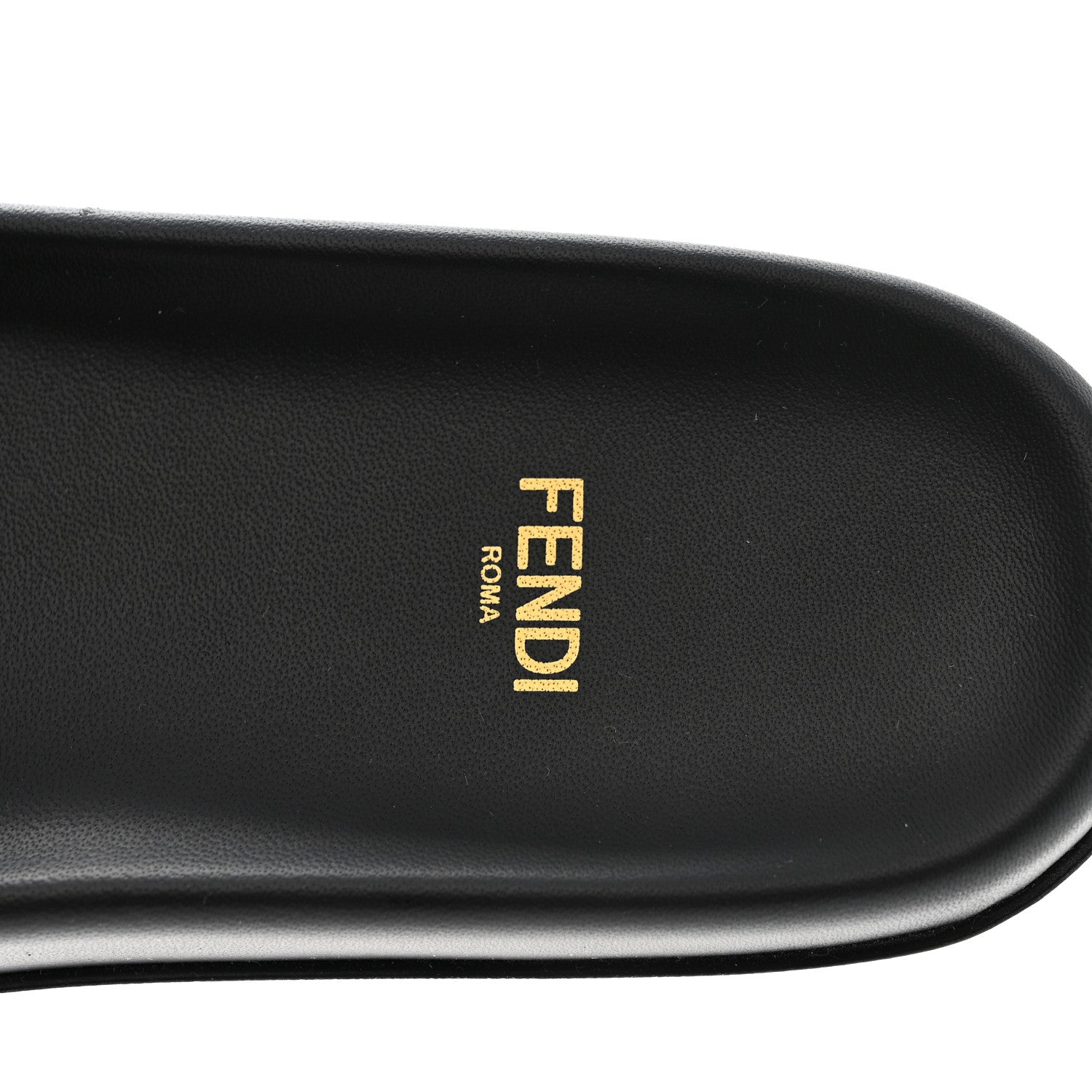 FENDI FEEL SATIN SLIDE SANDALS BLACK & WHITE