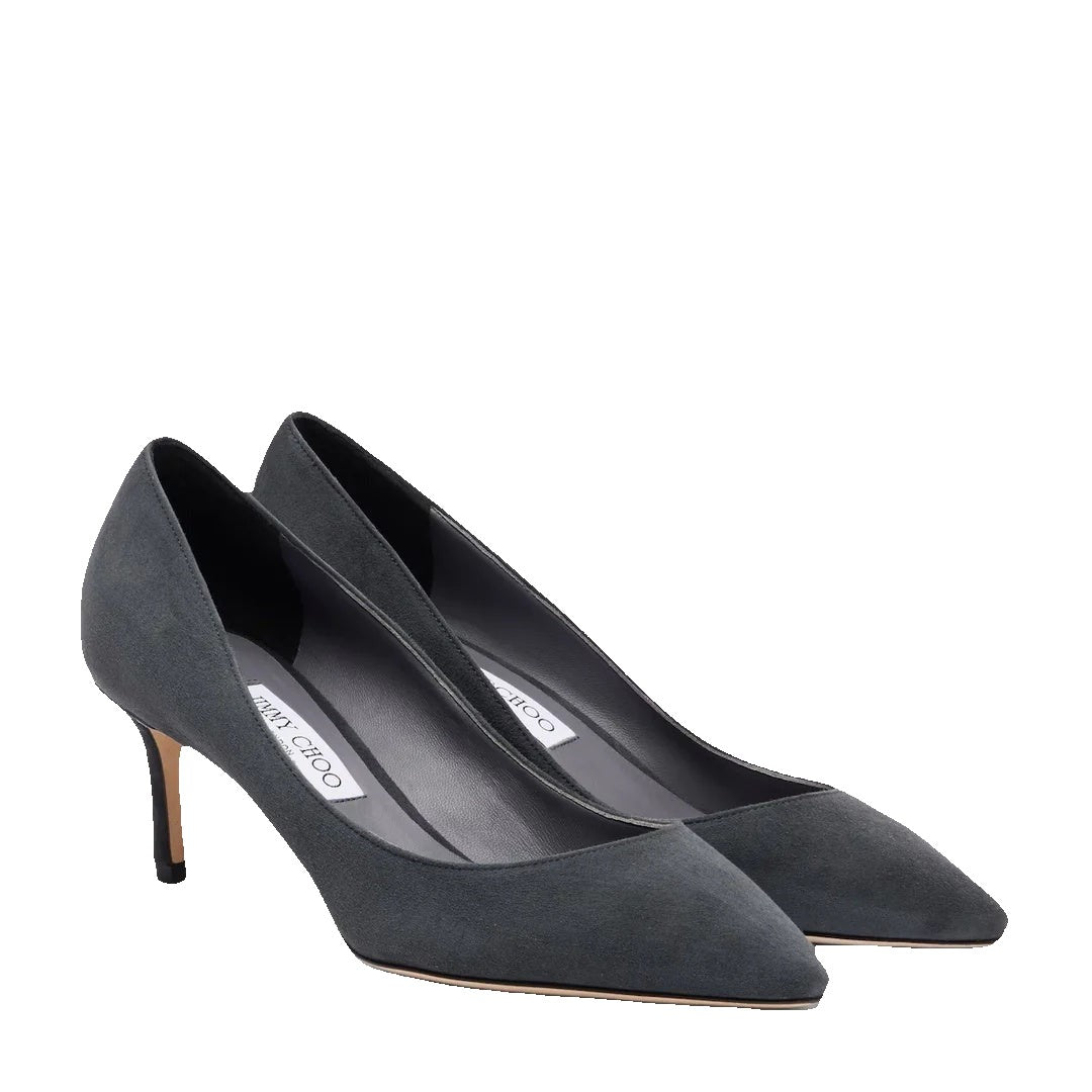 Jimmy Choo Romy 60 Black Suede Pumps - Gray